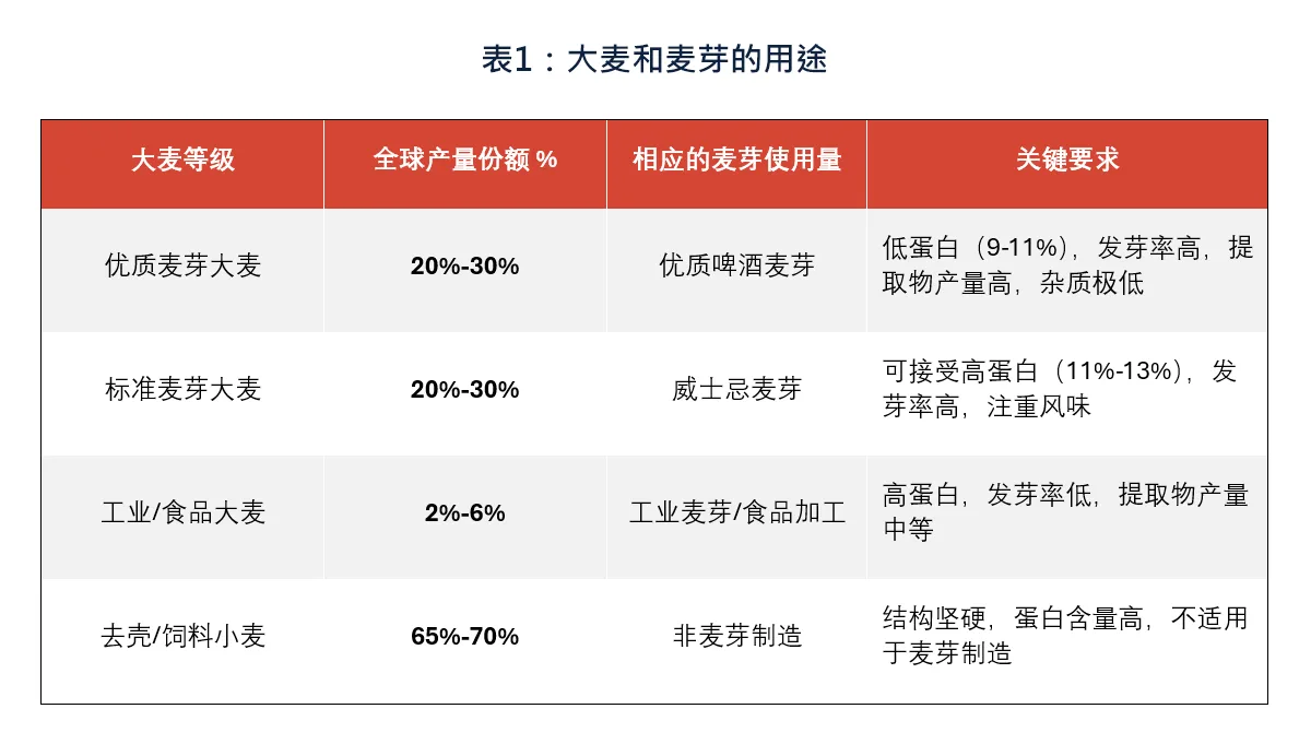 大麦和麦芽的用途