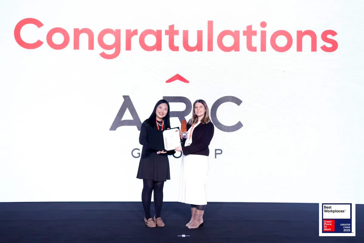 ARC集团被评为“2025 年大中华区Best Workplaces™”之一